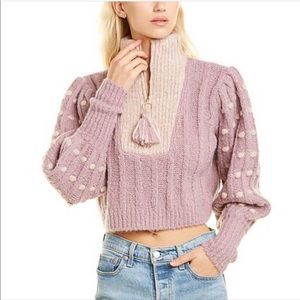 Loveshackfancy Joanne cropped mock neck sweater